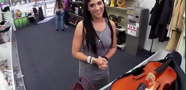  Pawnshop babe sucking owner for better deal